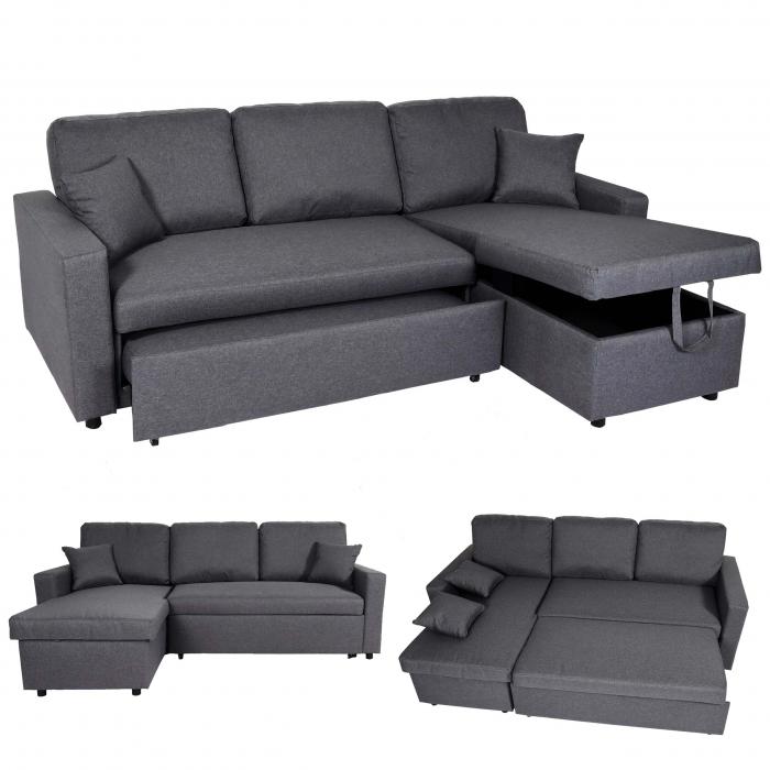 B-Ware (Naht gerissen SK2) | Ecksofa mit Bettkasten HWC-L17, Couch Sofa  L-Form, Liegefläche Nosagfederung von Heute-Wohnen