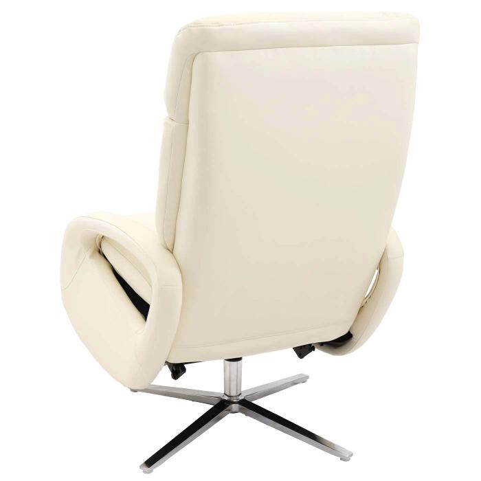 Relaxsessel HWC-L11, Design Fernsehsessel TV-Sessel Liegesessel,  Liegefunktion drehbar, Voll-Leder ~ creme-weiß von Heute-Wohnen