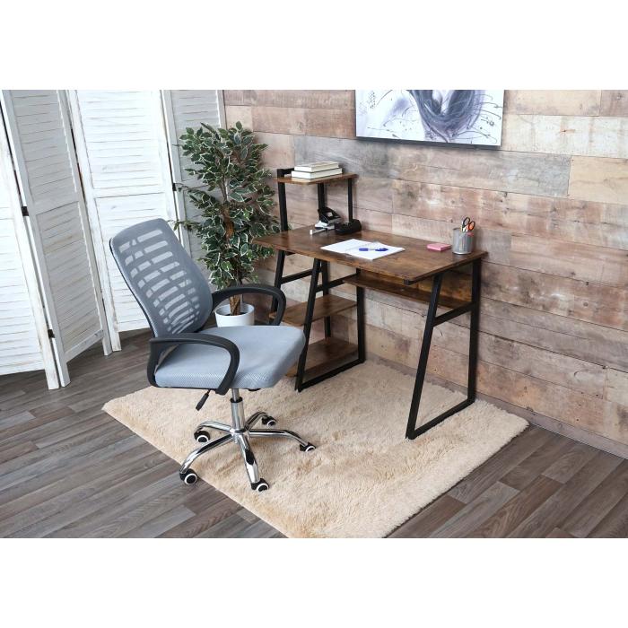 Bürostuhl HWC-L44, Schreibtischstuhl Computerstuhl, ergonomische  Rückenlehne, Netzbezug Stoff/Textil ~ grau von Heute-Wohnen