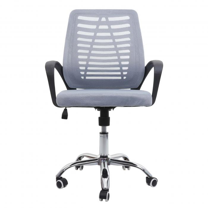 Bürostuhl HWC-L44, Schreibtischstuhl Computerstuhl, ergonomische Rückenlehne,  Netzbezug Stoff/Textil ~ grau von Heute-Wohnen