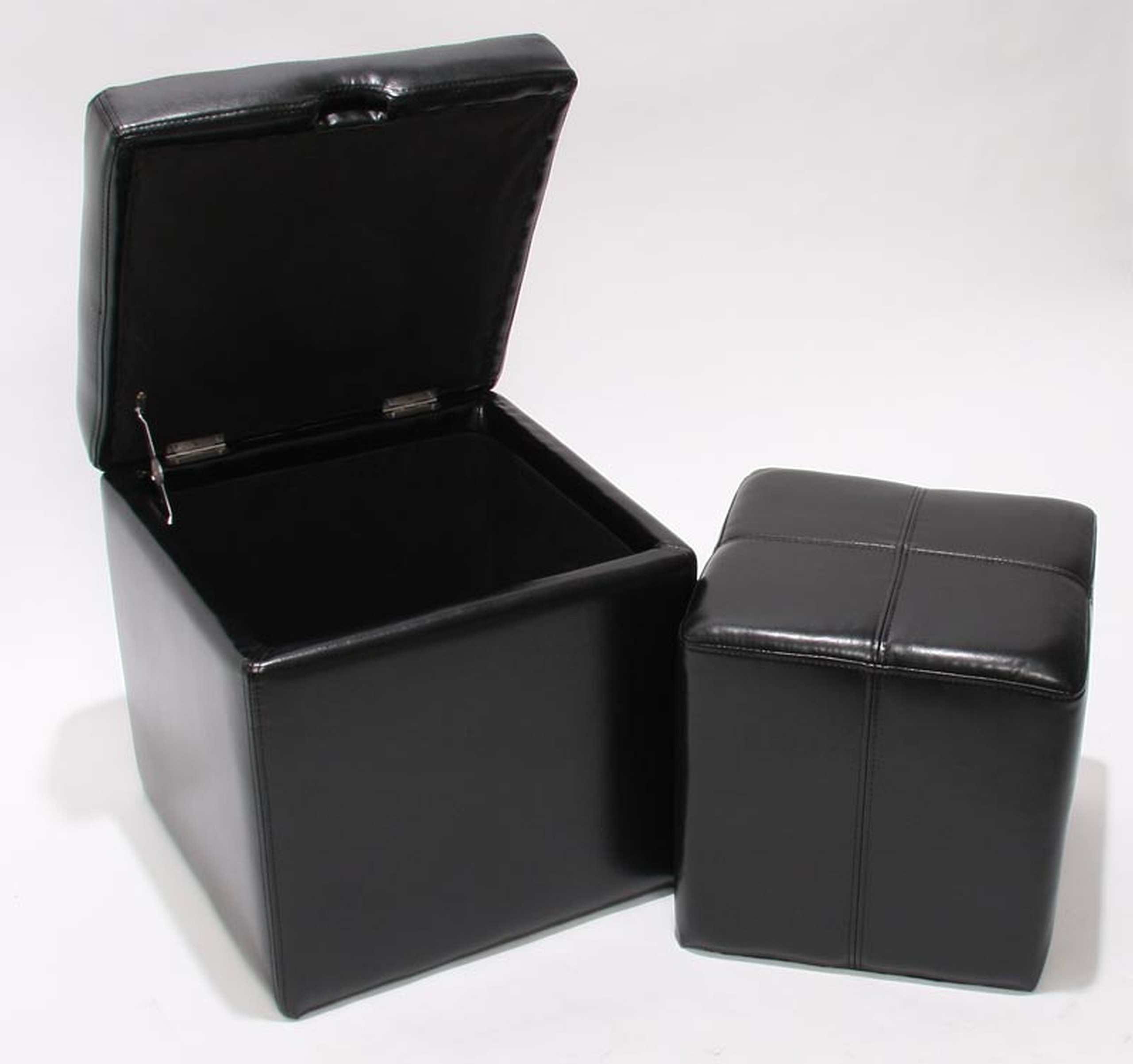Sitzhocker Aufbewahrungsbox mit Deckel Onex, Leder + Kunstleder, schwarz  braun | eBay