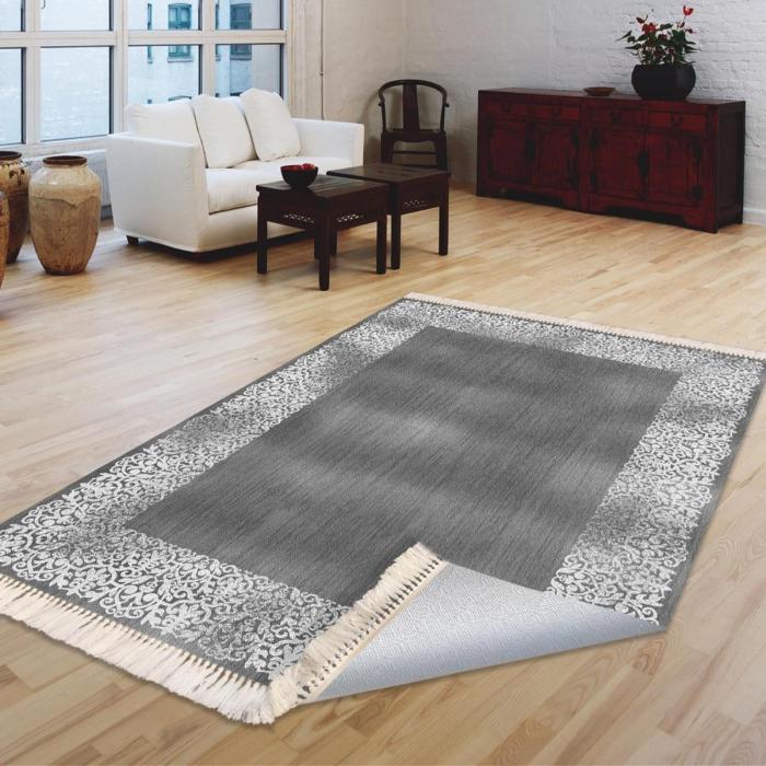 Teppich & Läufer Artus Flach 6x Größen Grau 6mm HLO-JE4 ~ 40x60 cm (0,24m²)  von Heute-Wohnen