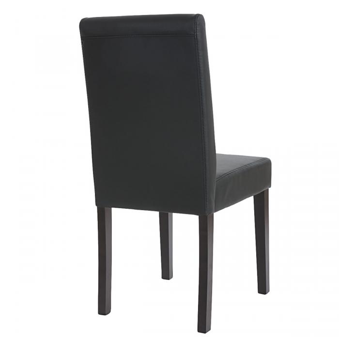 4er-Set Esszimmerstuhl Stuhl Küchenstuhl Littau ~ Kunstleder, schwarz matt,  dunkle Beine von Heute-Wohnen