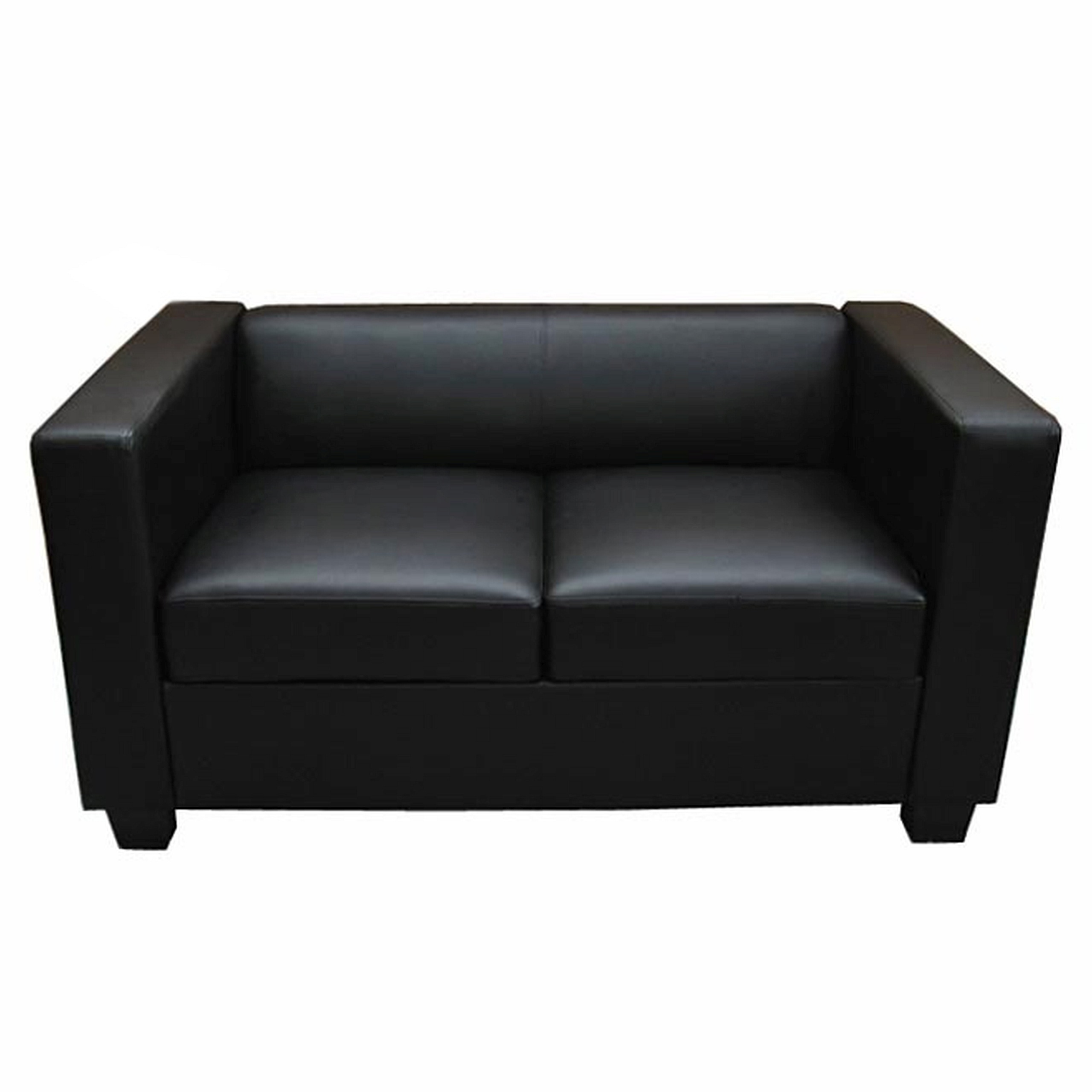 2er Sofa Couch Loungesofa Lille ~ Kunstleder, schwarz von Heute-Wohnen