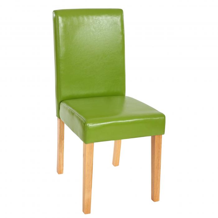 6x Esszimmerstuhl Stuhl Küchenstuhl Littau ~ Kunstleder, grün, helle Beine