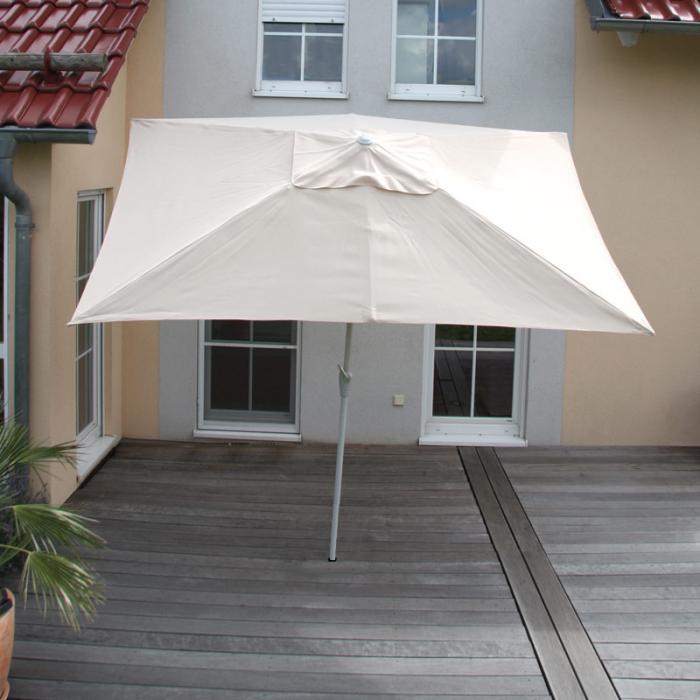 Sonnenschirm N23, Gartenschirm, 2x3m rechteckig neigbar, Polyester/Alu  4,5kg UV-Schutz 50+ ~ creme von Heute-Wohnen