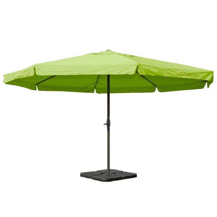 Sonnenschirm Meran Pro, Gastronomie Marktschirm mit Volant Ø 5m  Polyester/Alu 28kg ~ grün mit Ständer von Heute-Wohnen