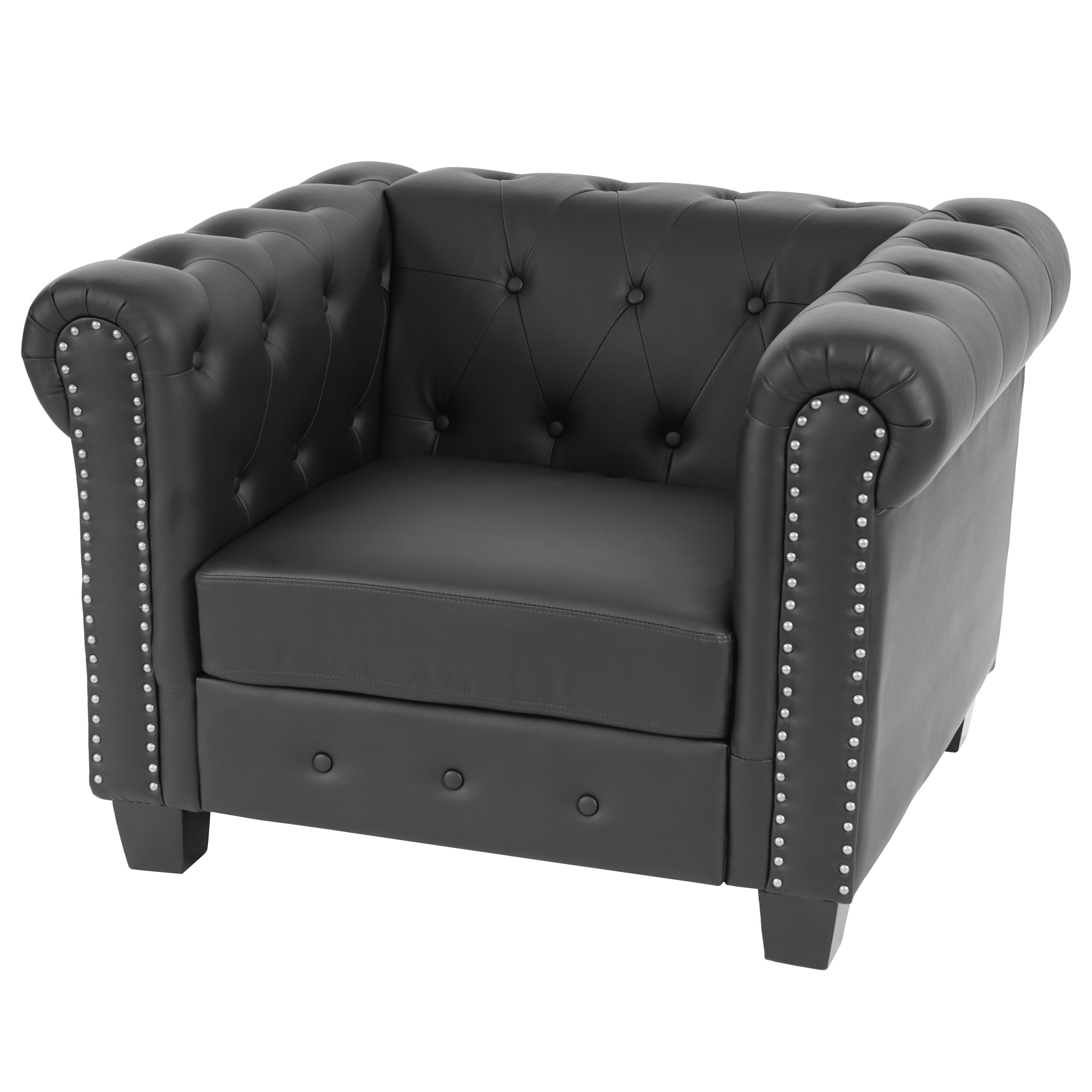 Luxus Sessel Chesterfield, Loungesessel, Kunstleder runde oder eckige Füße  | eBay