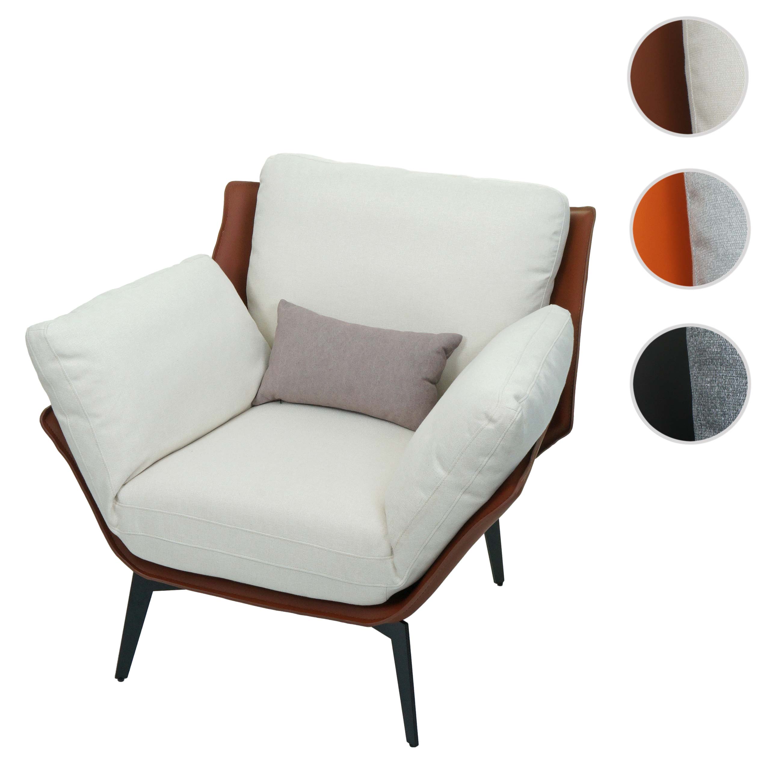 Mendler Sessel HWC-L82, Lounge-Sessel Cocktailsessel Polstersessel Relaxsessel, Kunstleder Stoff/Textil Meta 101738