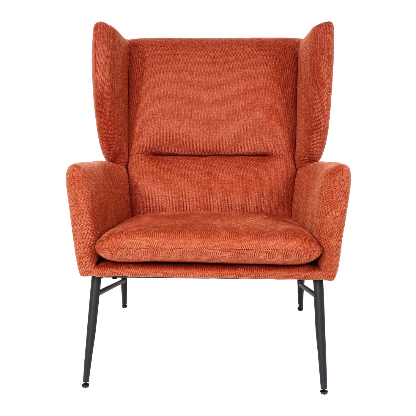 Lounge-Sessel HWC-L62, Ohrensessel Cocktailsessel Sessel Polstersessel,  Stoff/Textil Metall ~ terracotta-braun von Heute-Wohnen