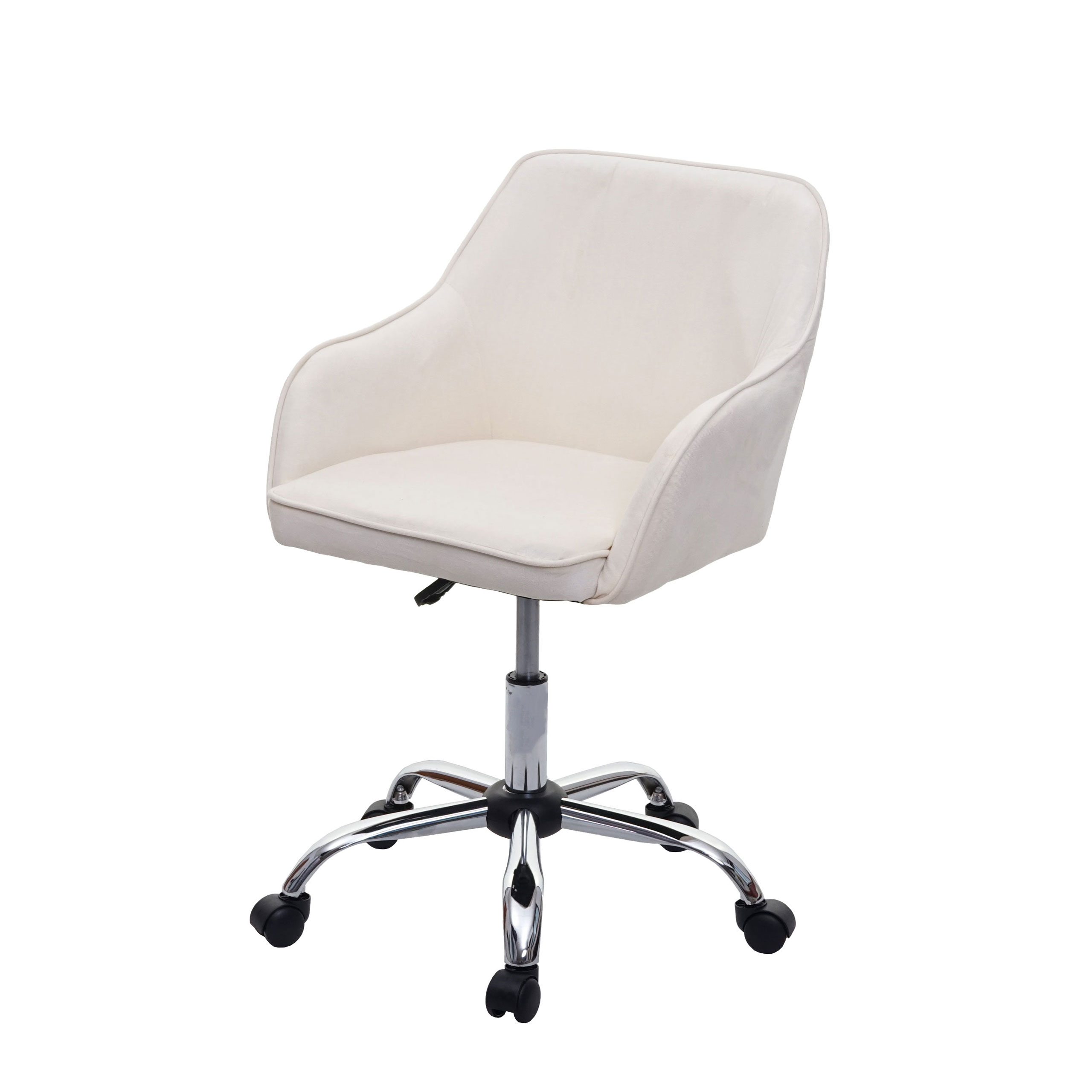Bürostuhl HWC-F82, Schreibtischstuhl Chefsessel Drehstuhl, Retro Design  Samt ~ creme-weiß von Heute-Wohnen
