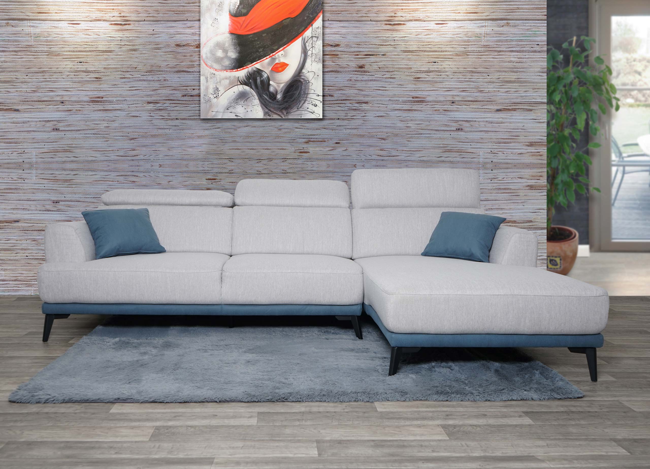 Sofa HWC-G44, Couch Ecksofa L-Form, Liegefläche Nosagfederung  Taschenfederkern Teppich verstellbar ~ rechts, hellgrau von Heute-Wohnen