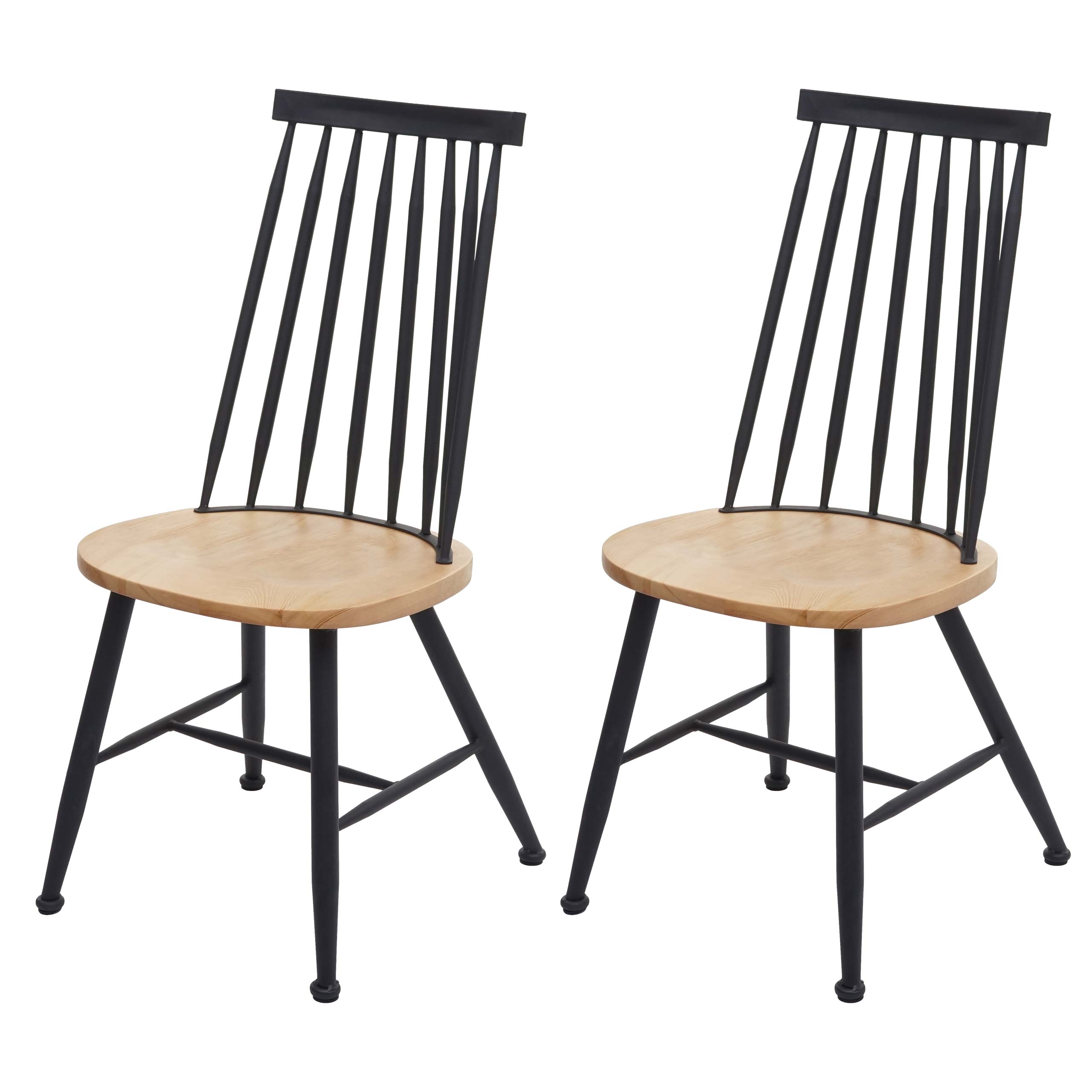 Set 2x sedie bistrot HWC-G69 legno di pino metallo verniciato | eBay