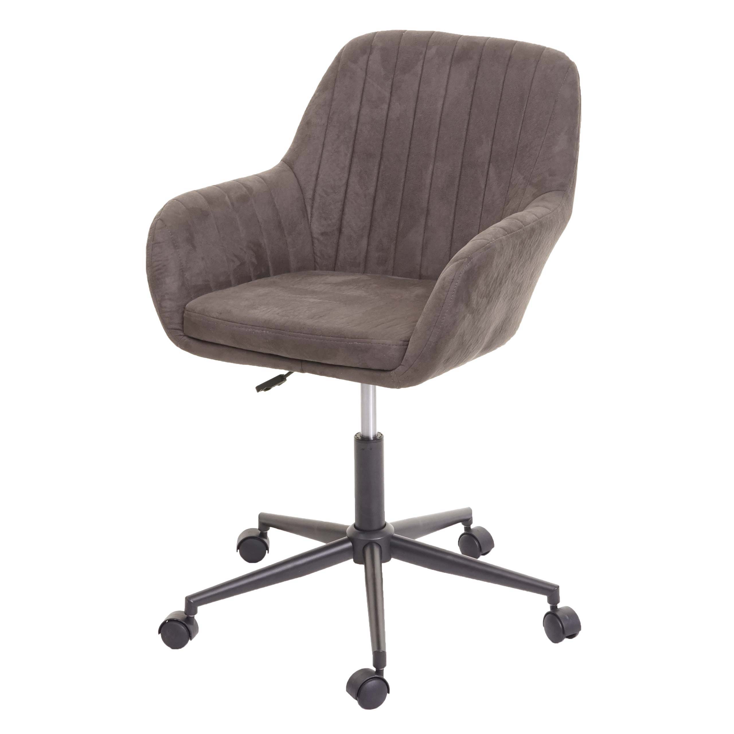 Bürostuhl HWC-D35, Drehstuhl Schreibtischstuhl Lehnstuhl Stuhl,  Stoff/Textil mit Armlehne ~ vintage braun von Heute-Wohnen