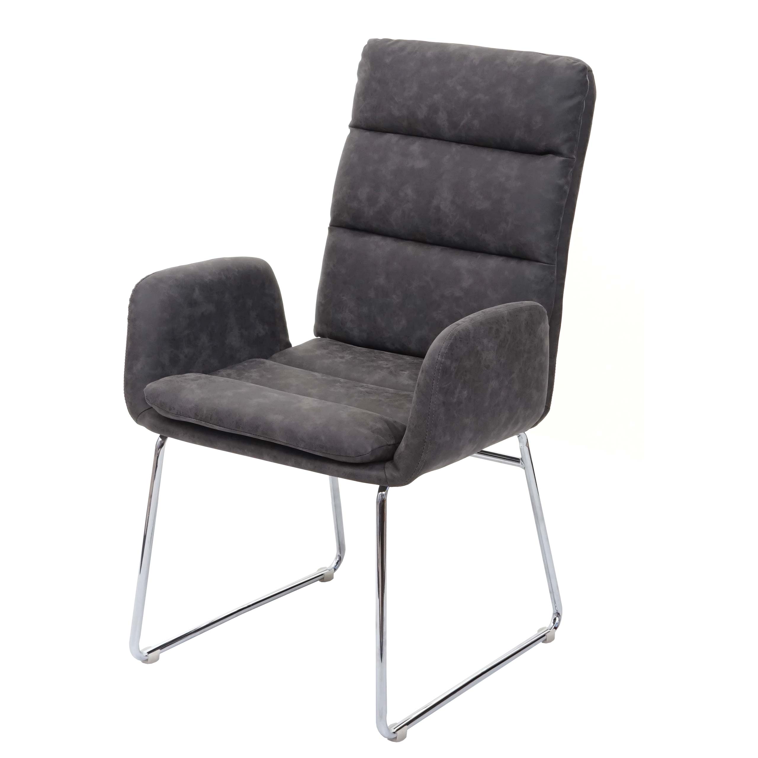 Esszimmerstuhl HWC-H32, Küchenstuhl Stuhl mit Armlehne, Kunstleder Stahl |  eBay
