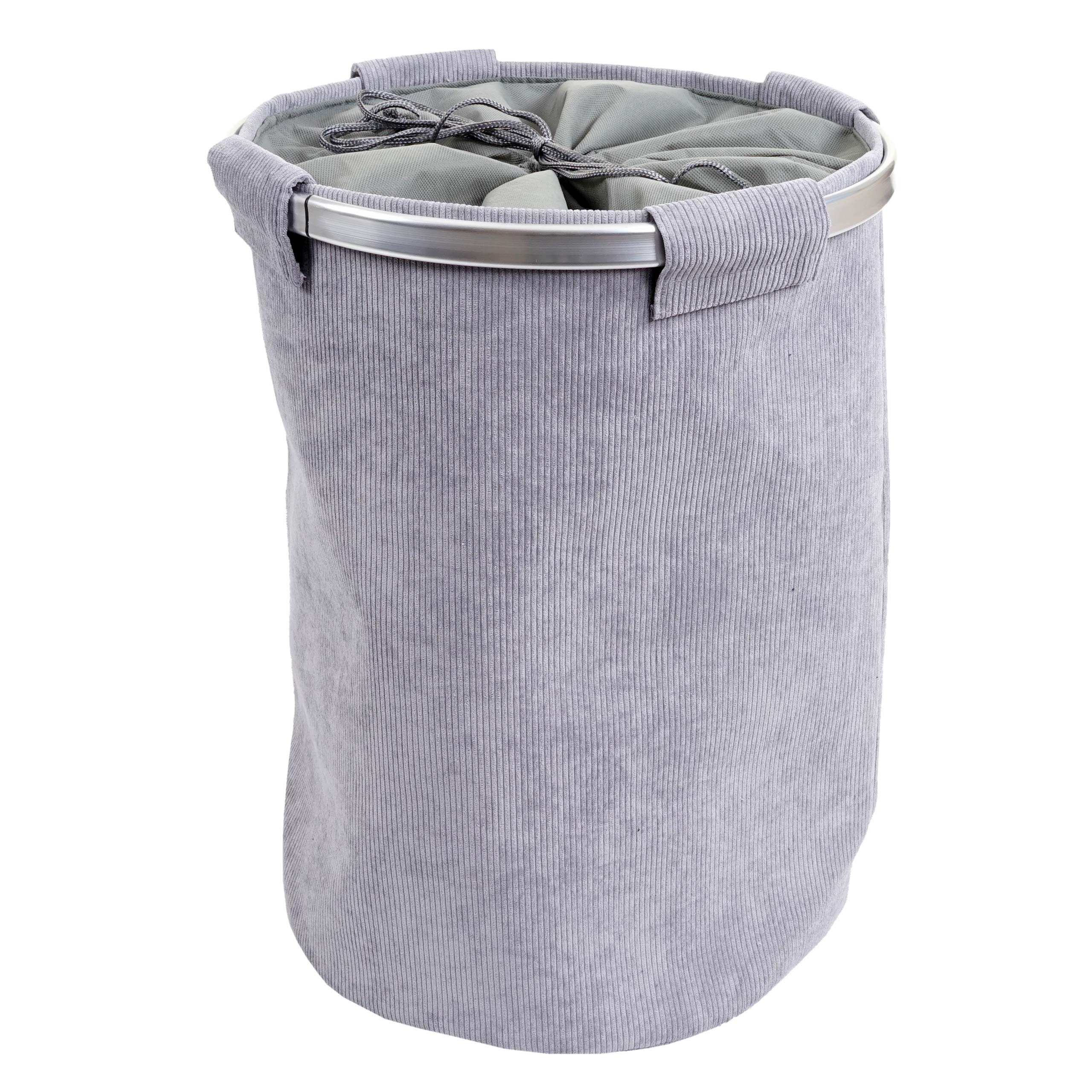 Wäschesammler HWC-C34, Laundry Wäschekorb Wäschebox Wäschesack  Wäschebehälter mit Netz, 55x39cm 65l ~ cord grau von Heute-Wohnen