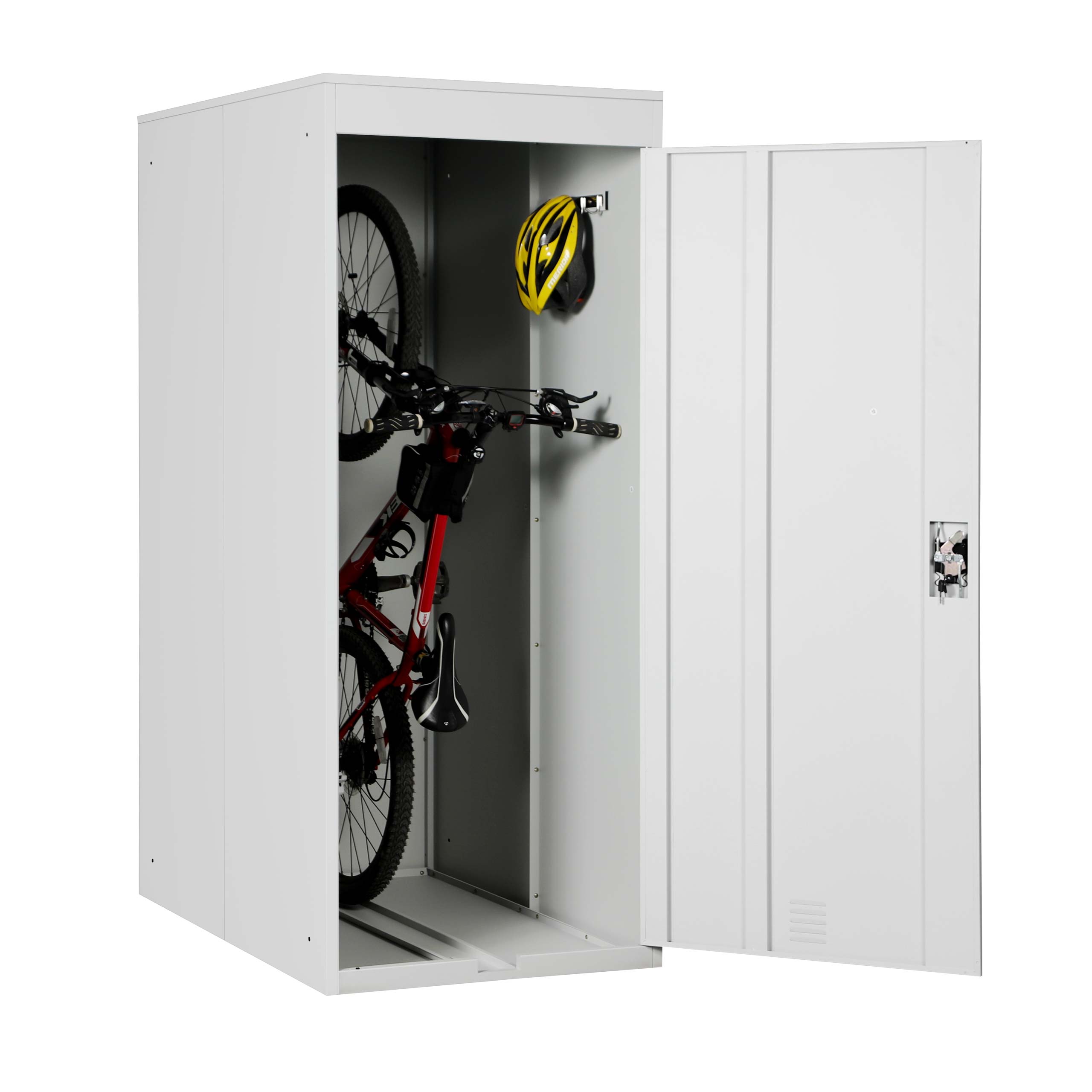 Fahrradgarage HWC-H66, Fahrradbox Gerätehaus Fahrradunterstand,  abschließbar Metall ~ hellgrau von Heute-Wohnen