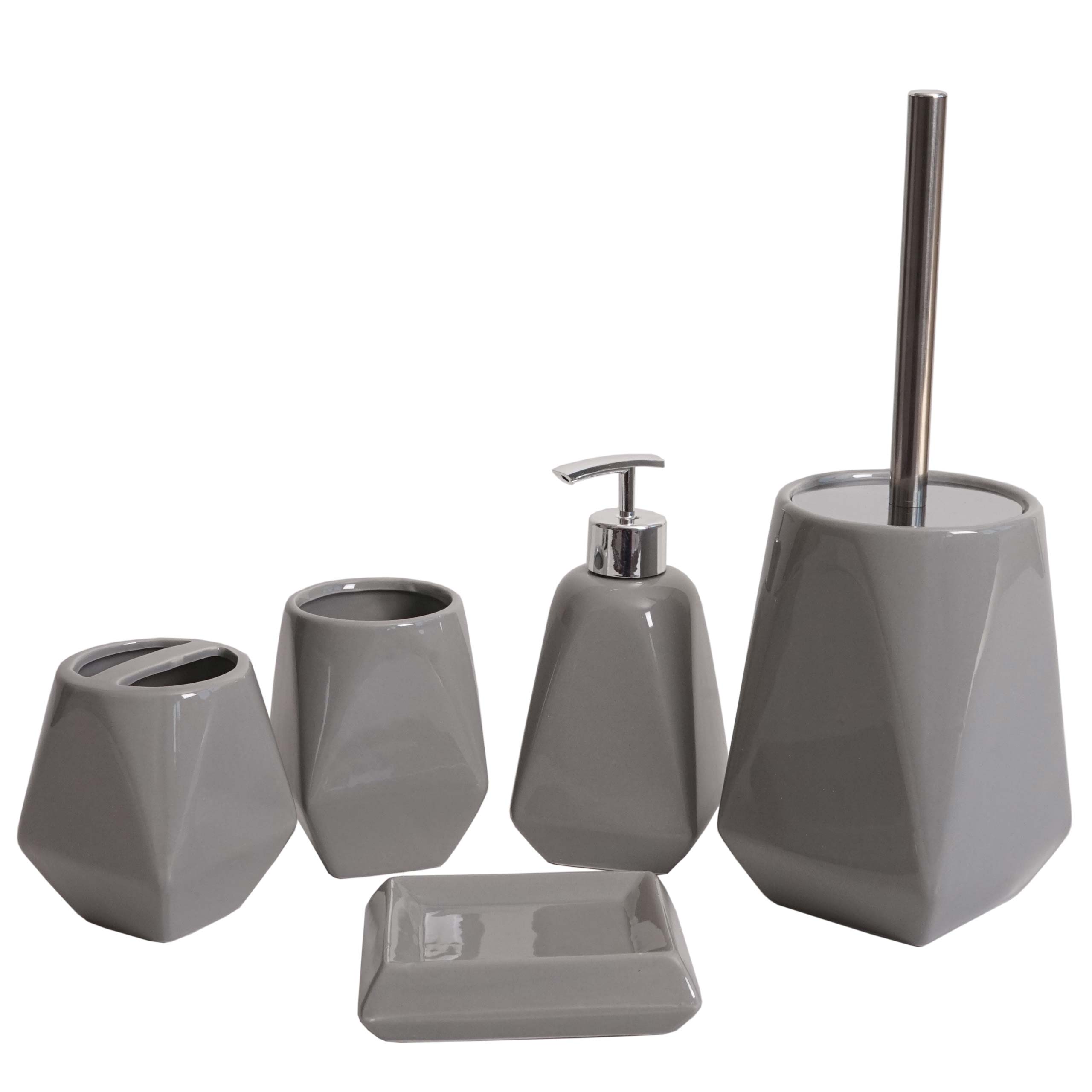 5-teiliges Badset HWC, WC-Garnitur Badezimmerset Badaccessoires, Keramik |  eBay
