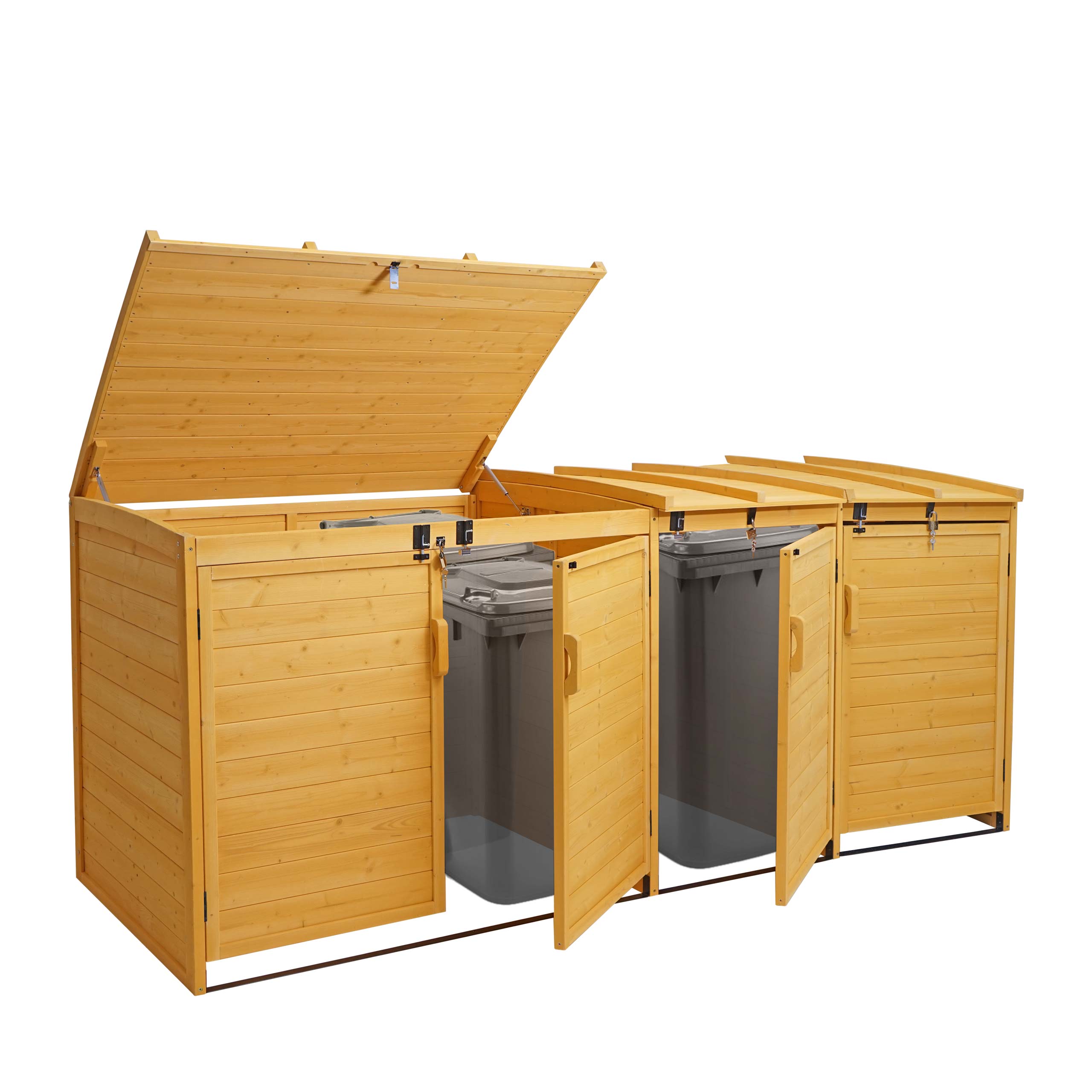 4x copribidoni box spazzatura rifiuti HWC-H75b legno abete | eBay