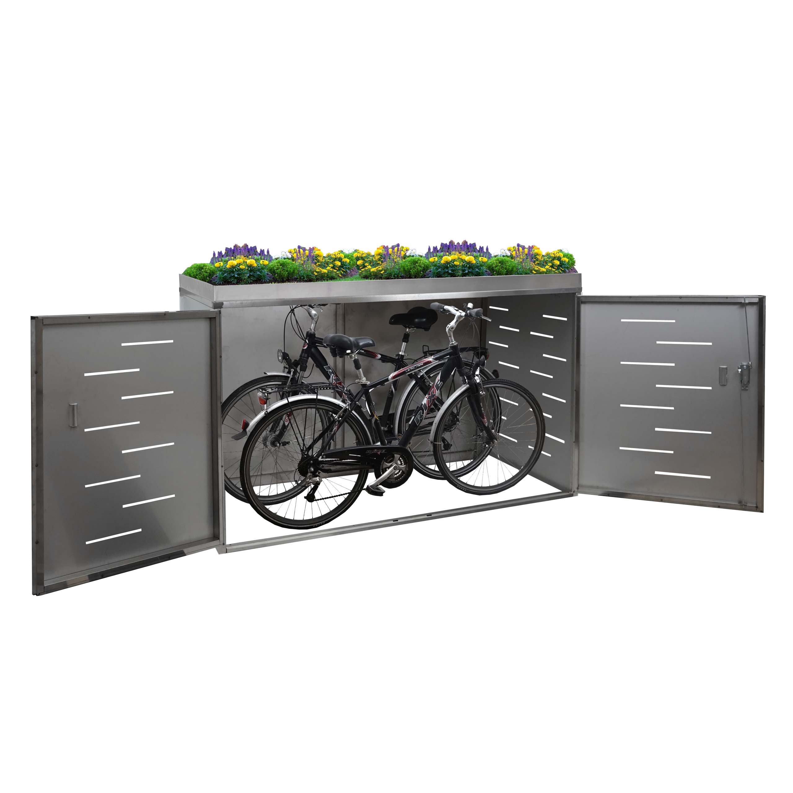 Garage armadio per biciclette con serratura HWC-H80 acciaio con box per  piante | eBay