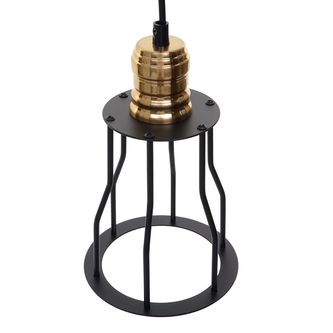 Pendelleuchte Hängeleuchte Hängelampe, Industrial Metall höhenverstellbar  schwarz - 5x Käfiglampenschirm | traumlampen