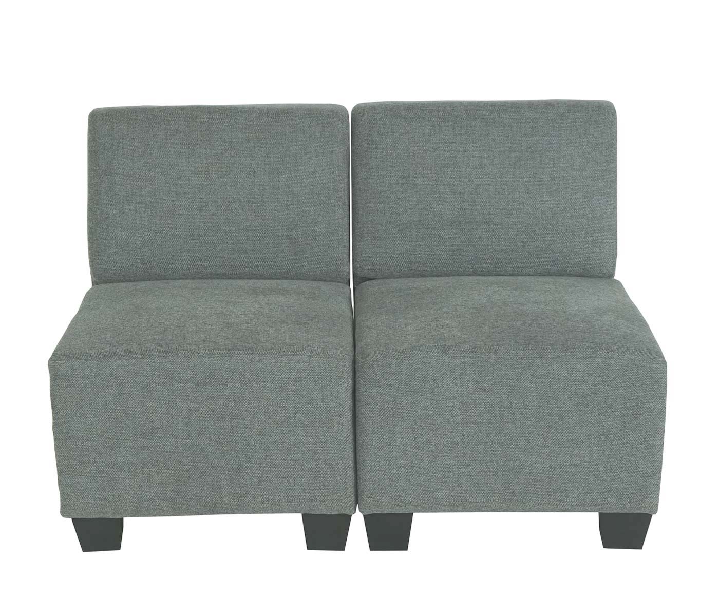 Modular 2-Sitzer Sofa Couch Lyon, Stoff/Textil ~ grau, ohne Armlehnen von  Heute-Wohnen