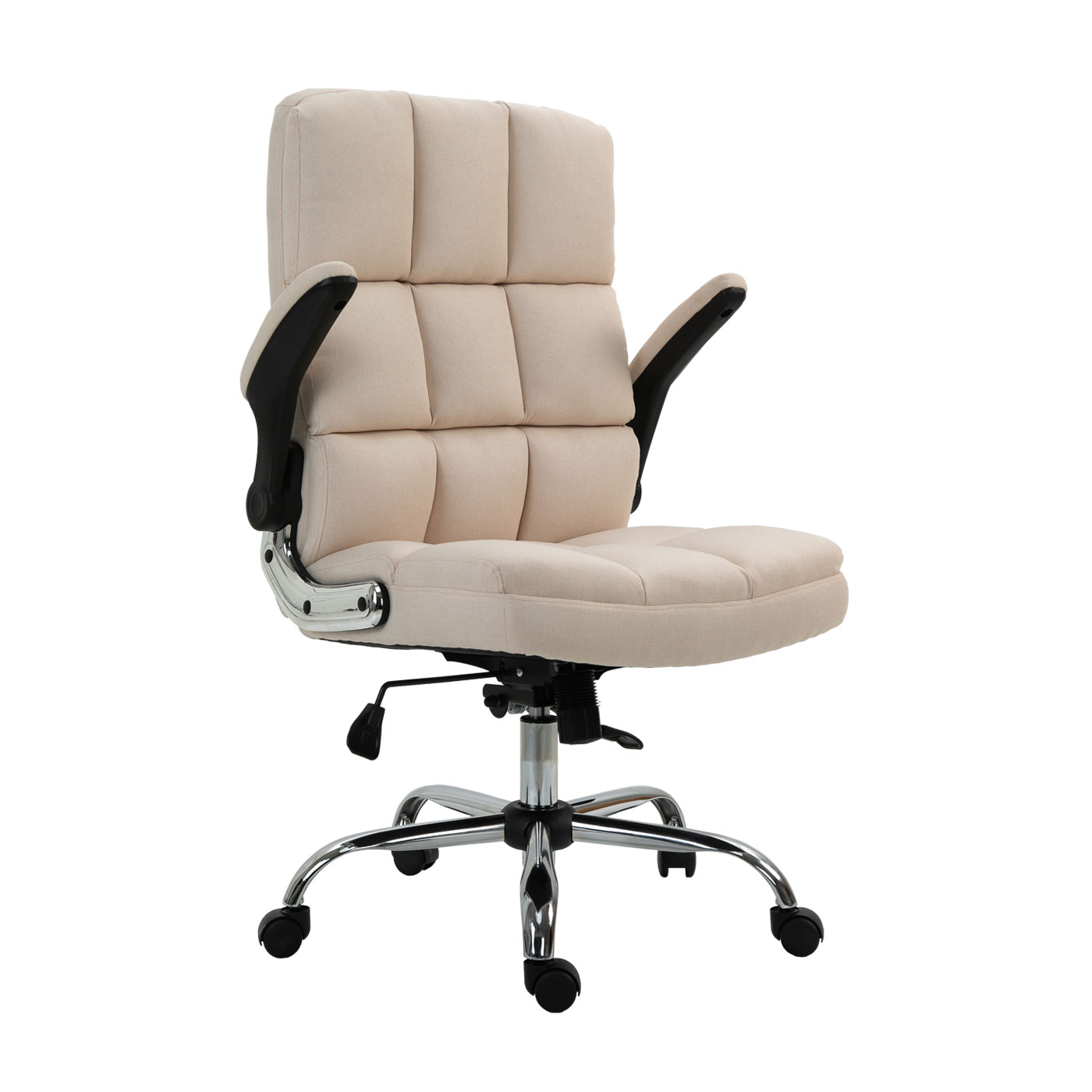 Bürostuhl, Chefsessel Drehstuhl Schreibtischstuhl, höhenverstellbar - Stoff/Textil  creme-beige | Swisshandel24