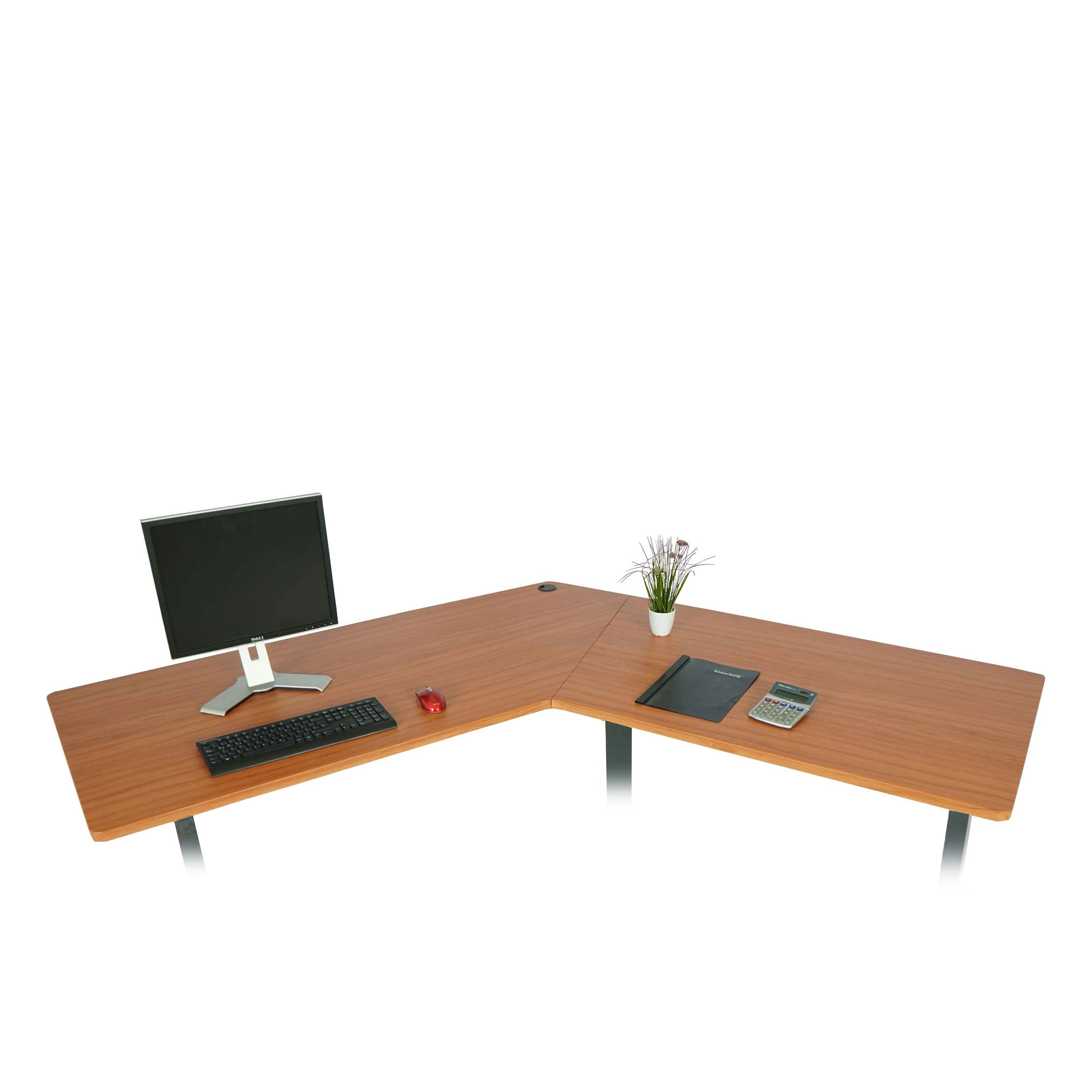Tischplatte HWC-D40 für Eck-Schreibtisch, Schreibtischplatte, 120° ~ natur  von Heute-Wohnen