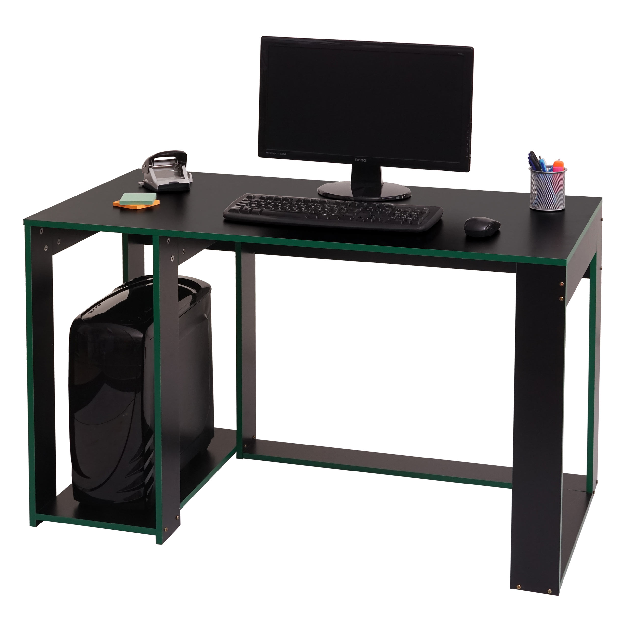 Schreibtisch HWC-J26, Computertisch Bürotisch, 120x60x76cm ~ schwarz-grün  von Heute-Wohnen