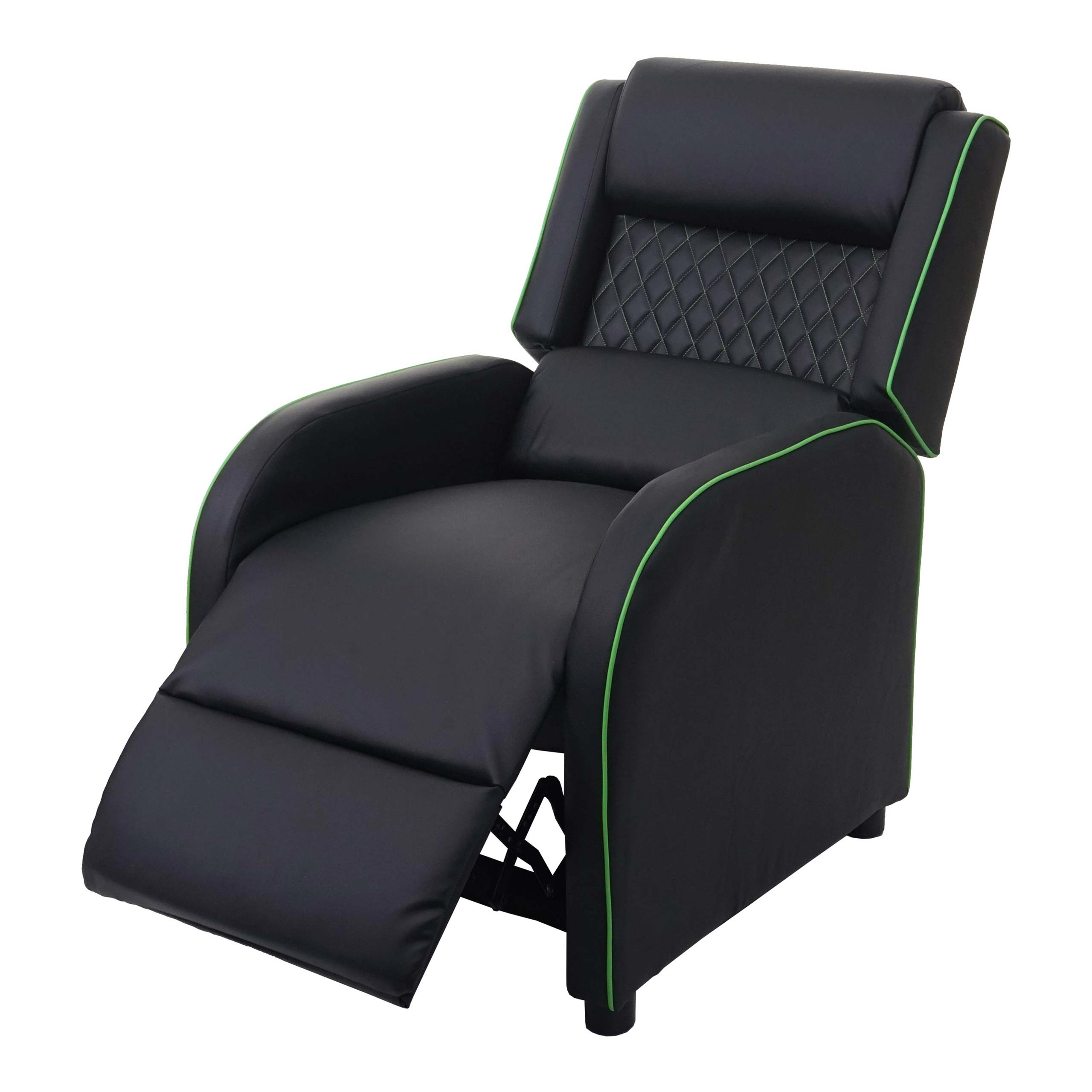 Fernsehsessel HWC-J27, Relaxsessel Liege Sessel TV-Sessel, Kunstleder ~  schwarz-grün von Heute-Wohnen