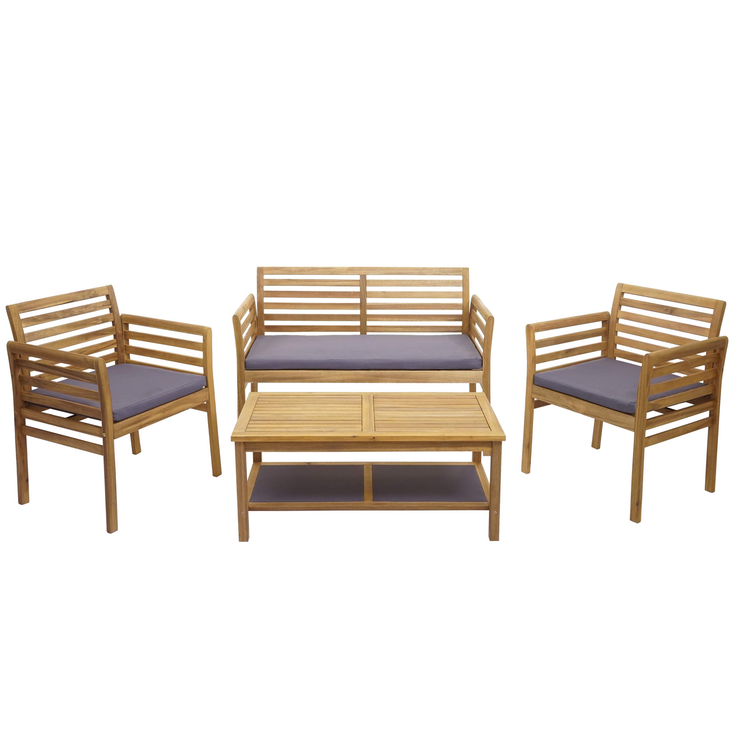 Gartengarnitur HWC-E99b, Sitzgruppe Balkon-Set Lounge-Set, Akazienholz  massiv | eBay