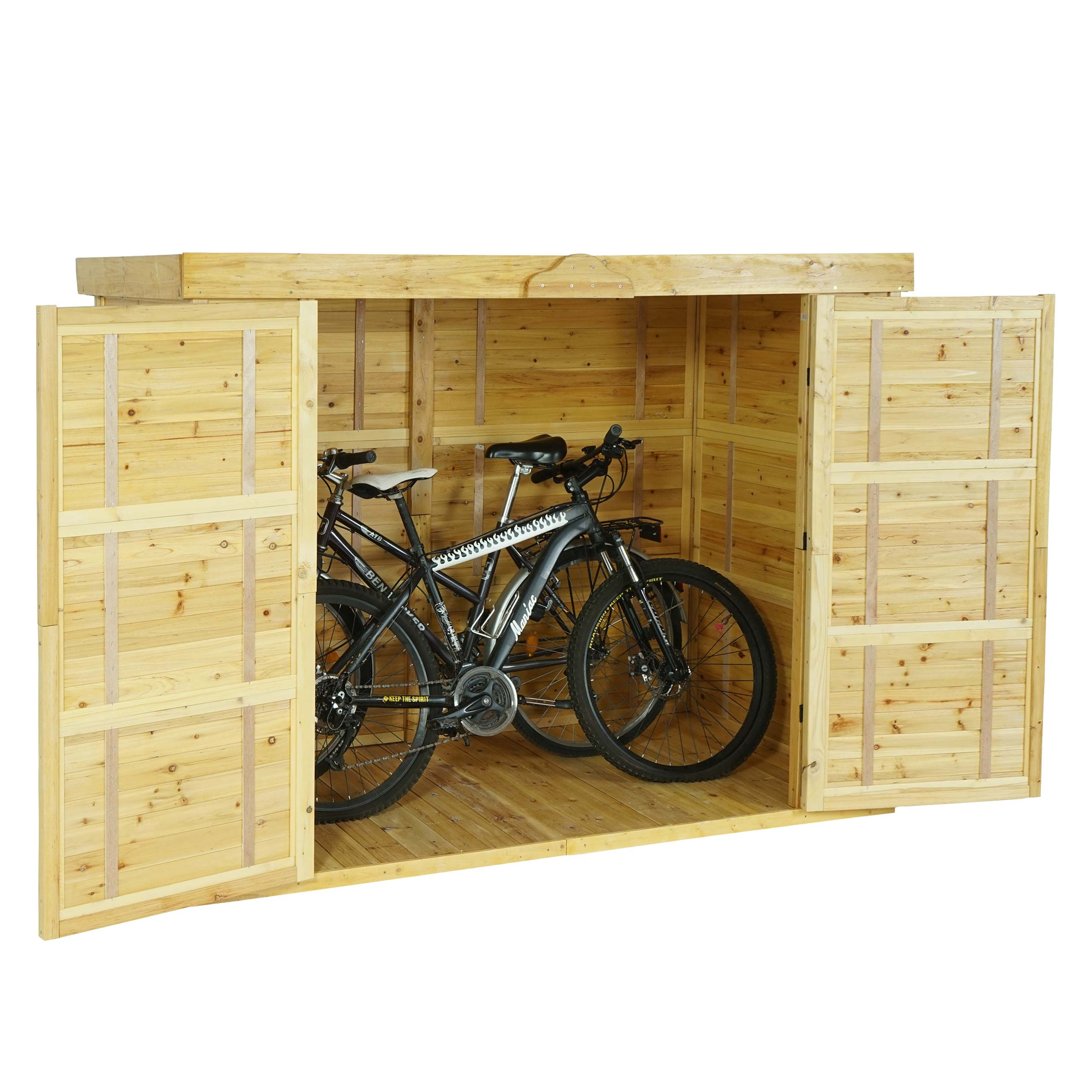 2er-Fahrradgarage HWC-H63b, Fahrradbox Geräteschuppen Gerätehaus,  abschließbar MVG-zertifiziert 155x205x107cm ~ braun von Heute-Wohnen