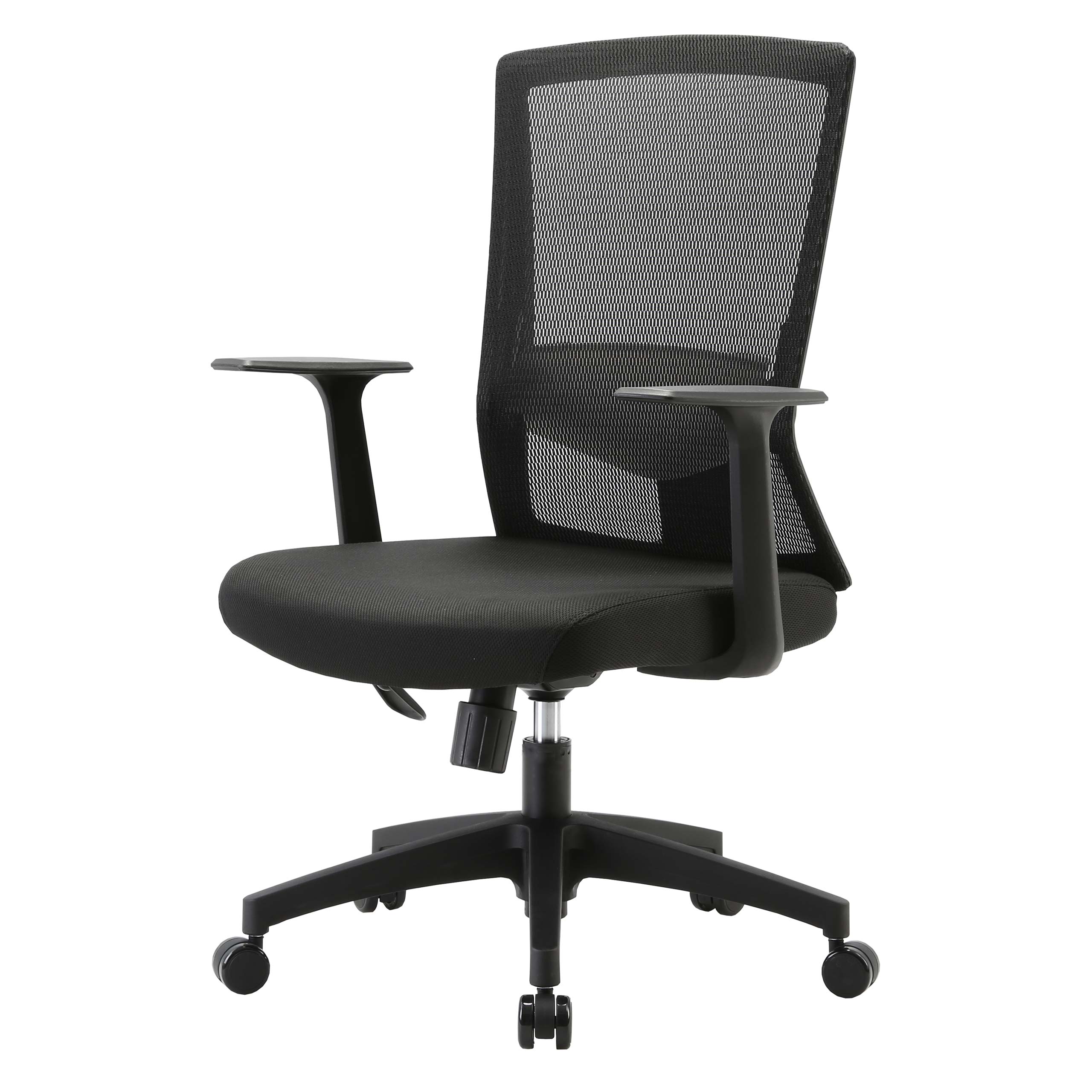 Bürostuhl HWC-J90, Schreibtischstuhl, ergonomische S-förmige Rückenlehne,  verstellbare Taillenstütze ~ schwarz von Heute-Wohnen
