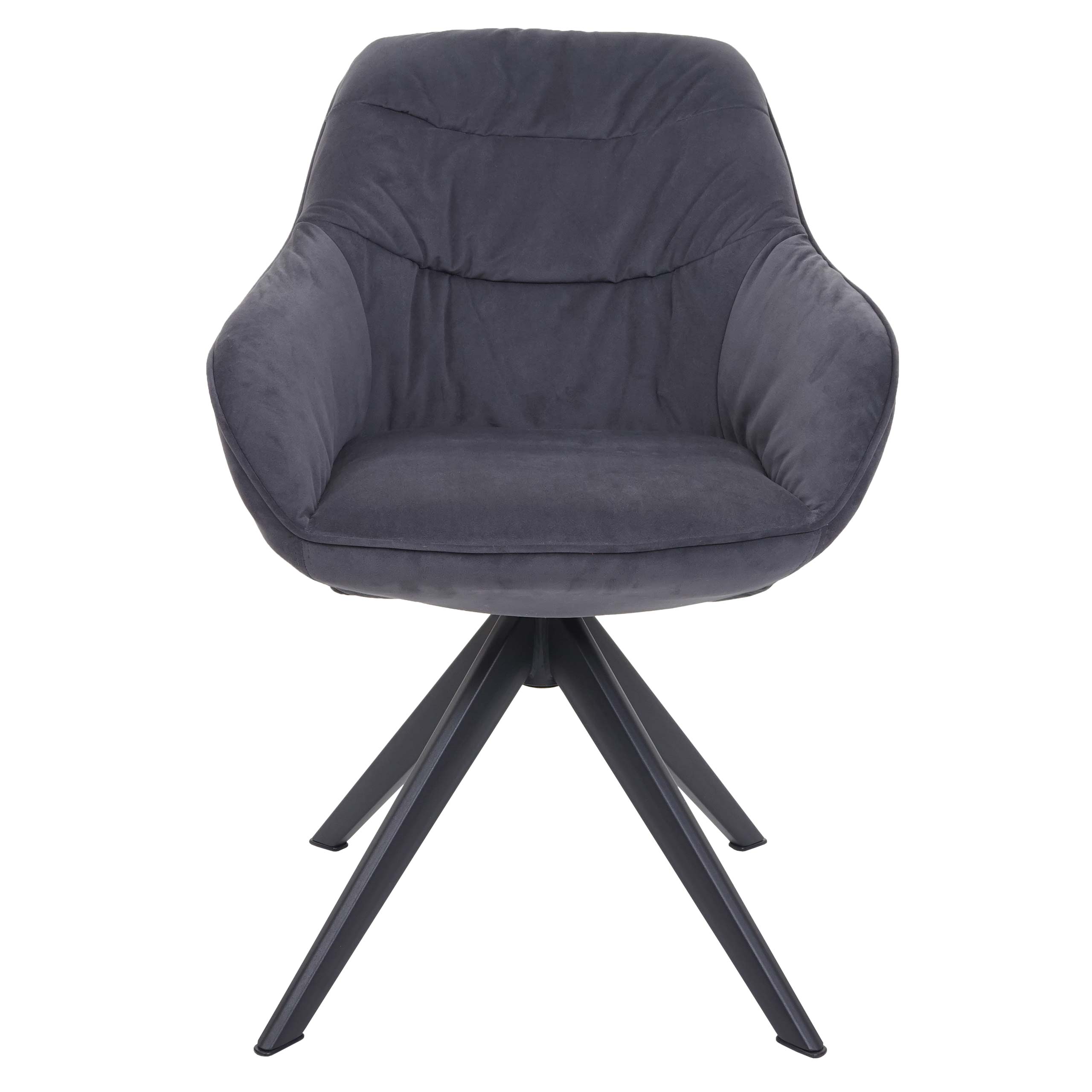 Esszimmerstuhl HWC-K28, Küchenstuhl Stuhl mit Armlehne drehbar Metall Stoff  grau | eBay