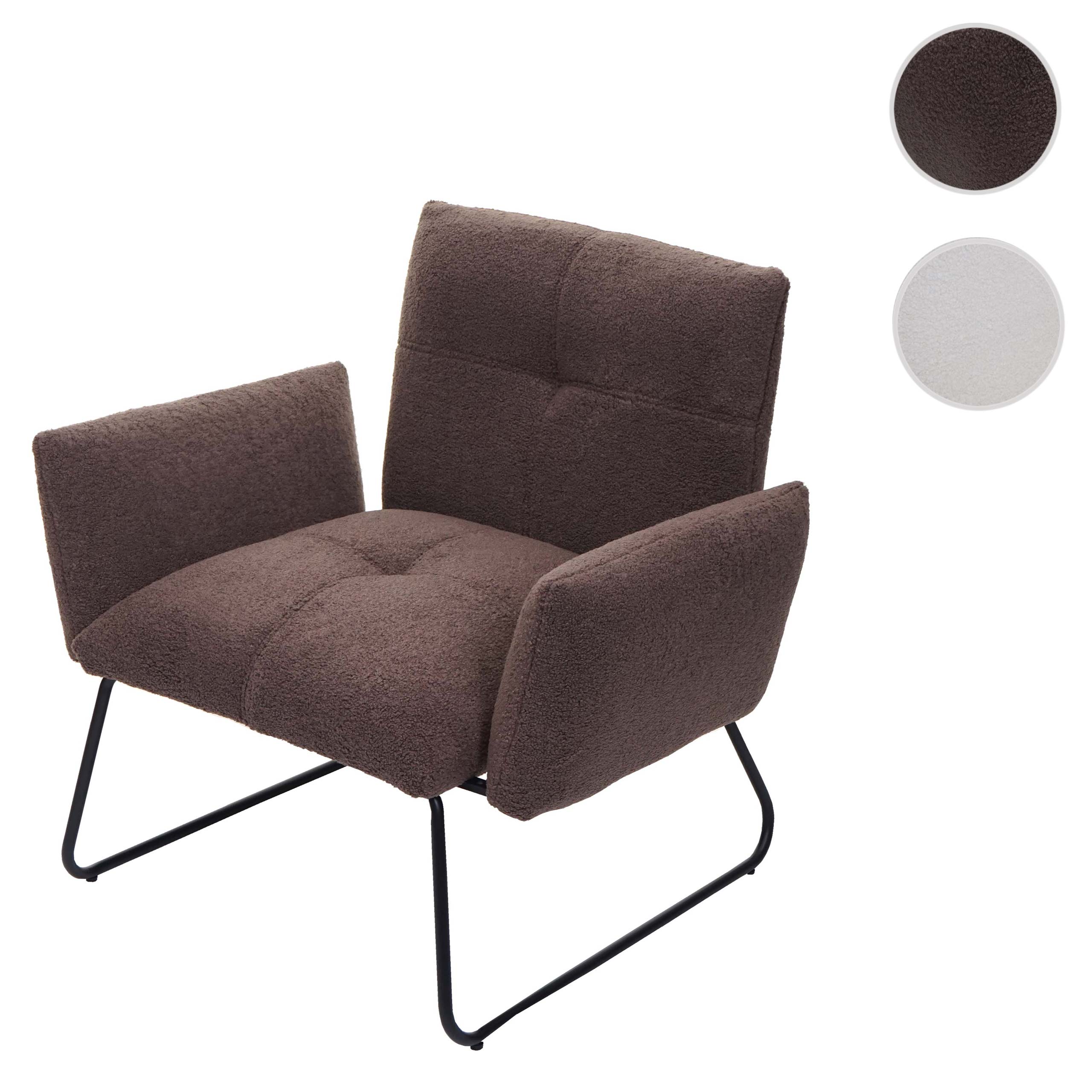 Mendler Lounge-Sessel HWC-K34, Cocktailsessel Sessel, Bouclé Stoff/Textil MVG-zertifiziert ~ Variantenangebo 89667